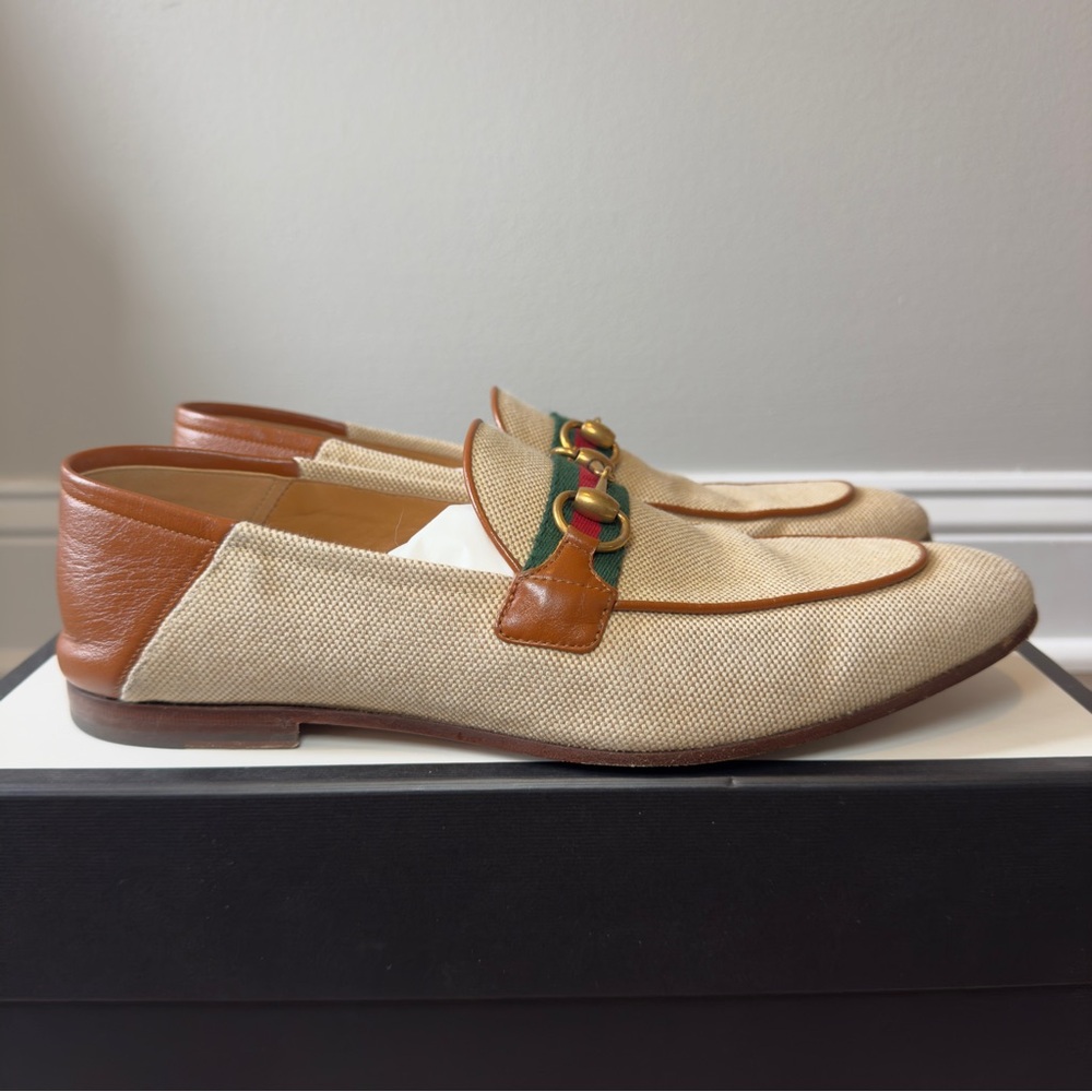 GUCCI Men’s Canvas Charlotte Vintage Horsebit Loafers - Picture 5 of 17